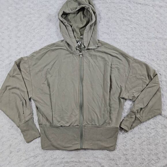 Athleta Balance Full Zip Sweatshirt Green Yoga Gym Workout Womens Size Small - Picture 1 of 8